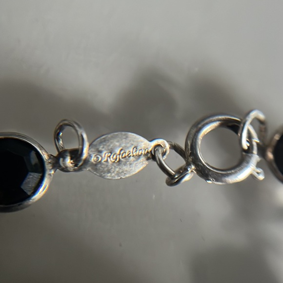 Rafaelian Vtg Black Bead and Crystal Austrian Chiclet Necklace - New Old Stock - Picture 5 of 15